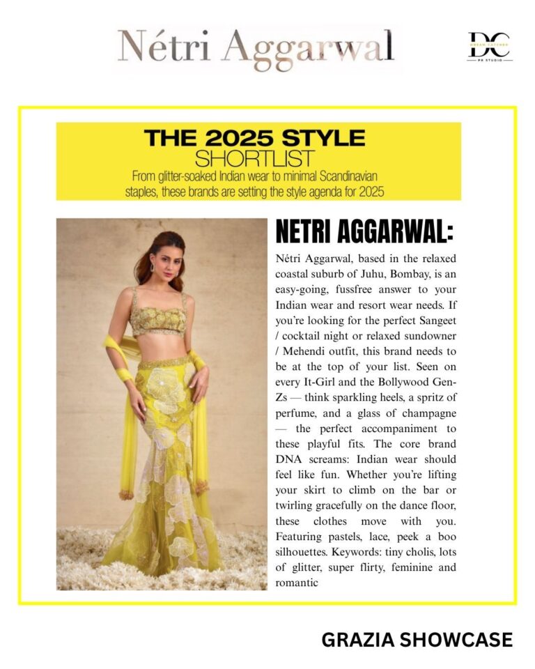 Grazia Magazine - Netri Aggarwal Label 2