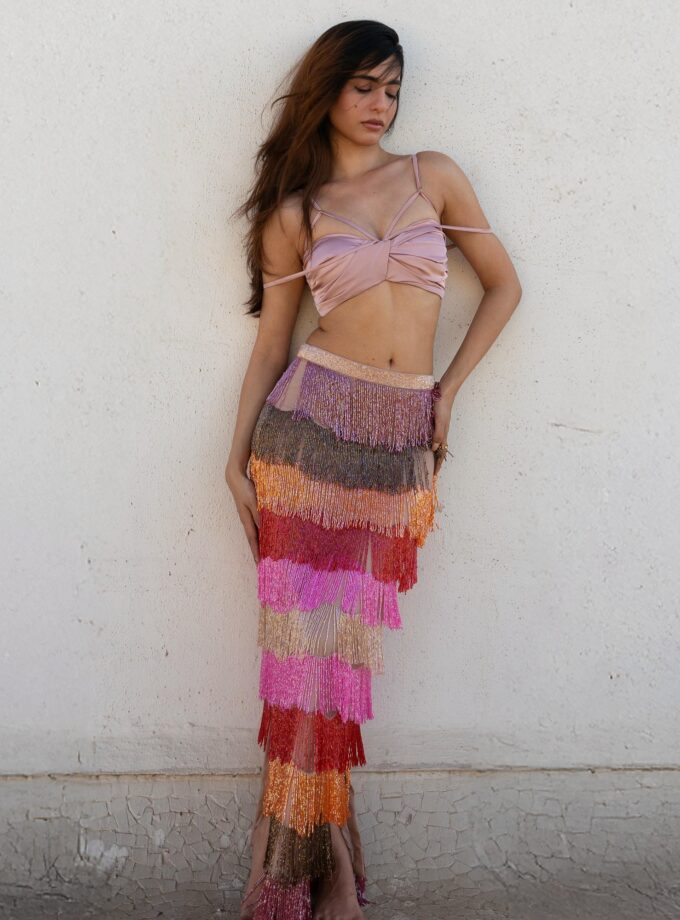 The Tassel Skirt and Silk Ribbon Bralet